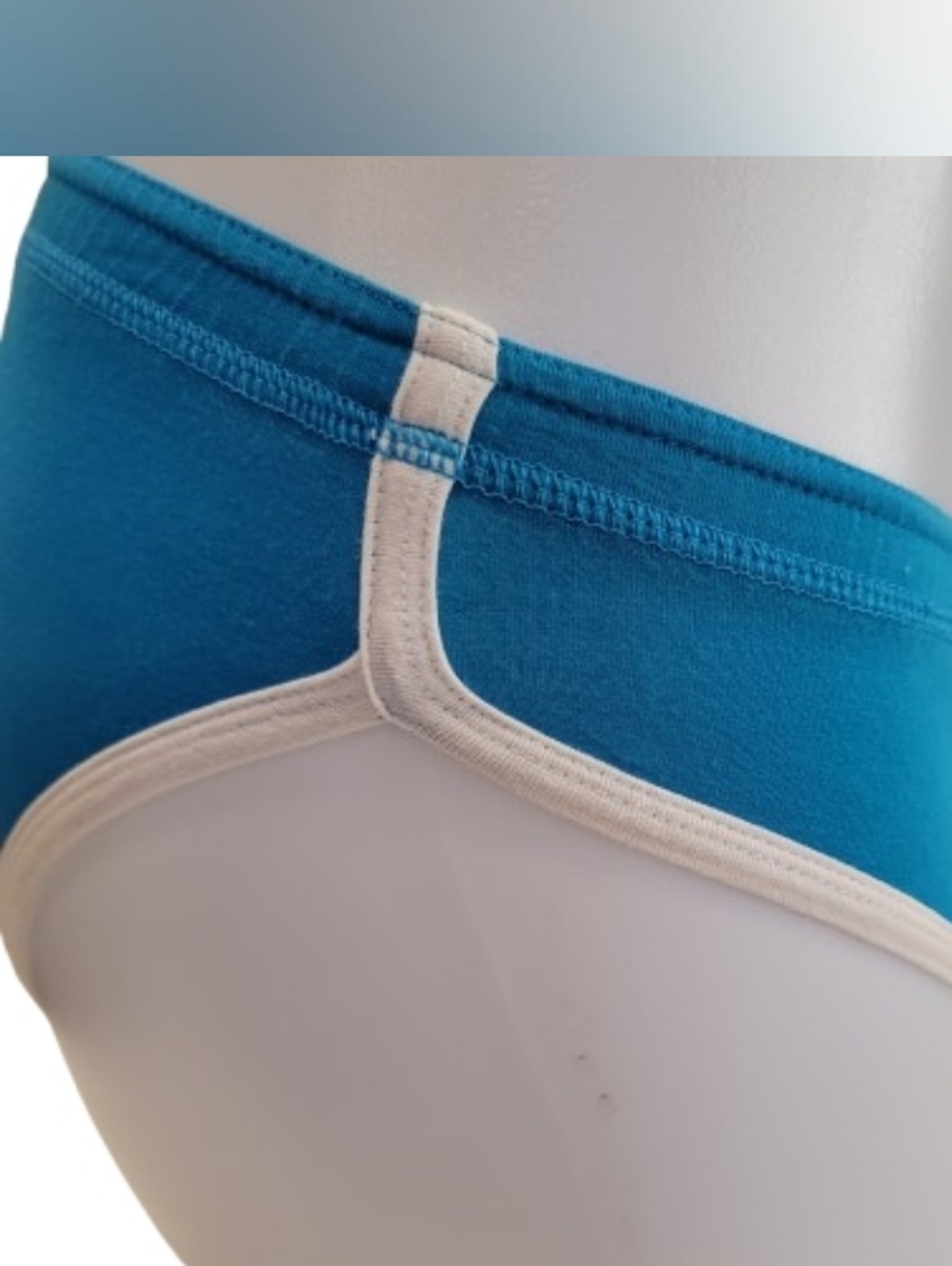 N-Haven Men’s Blue Swim Briefs with Contrast Trim Teal Small - Picture 6 of 10